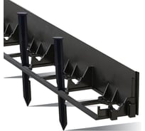 Садовый бордюр ГеоПластБорд  h 78 мм длина 8 метров + 32 колышка h 24 см цвет черный GPB78.08.32