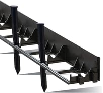 Садовый пластиковый бордюр ГеоПластБорд высота 58 мм, 8 м, 32 колышка, высотка 24 см, черный GPB58.08.32