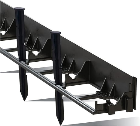 Садовый пластиковый бордюр ГеоПластБорд высота 58 мм, 8 м, 32 колышка, высотка 24 см, черный GPB58.08.32