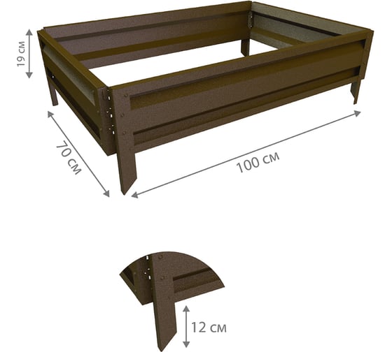 Готовая грядка Delta-Park GL 0.7х1 м, коричневая 30010_GL701Br