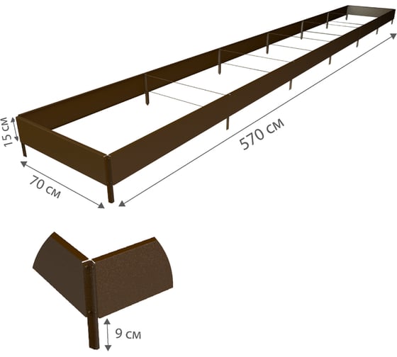 Готовая грядка Delta-Park GX 0.70х5.7 м, коричневая 30020GX_70560Br