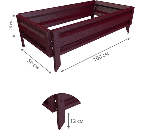 Готовая грядка Delta-Park GL 0.5х1 м, коричнево-красная 30010_GL501Ch