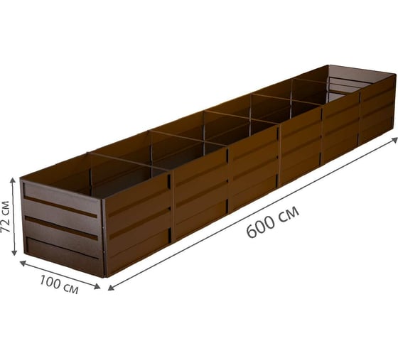 Готовая грядка Delta-Park GW 1х6 м, коричневая 30011_GW16Br