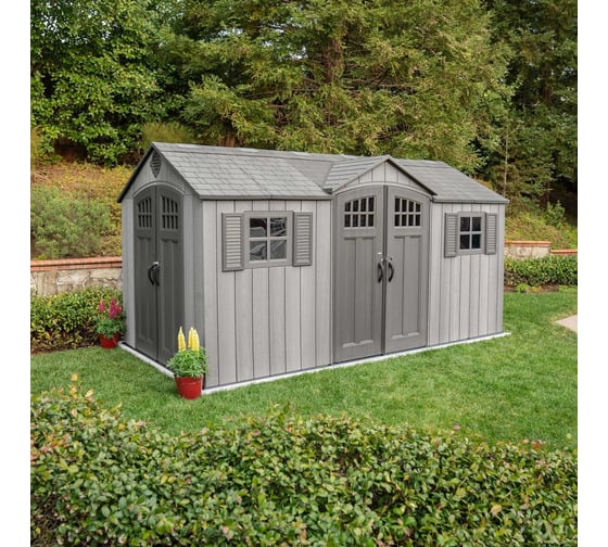 Пластиковый сарай LIFETIME WoodLook 15х8 DD 60318