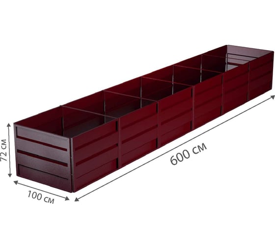 Готовая грядка Delta-Park GW 1х6 м, коричнево-красная 30011_GW16Ch