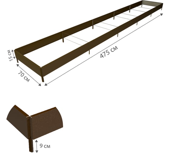 Готовая грядка Delta-Park GX 0.7х4.75 м, коричневая 30020GX_70465Br