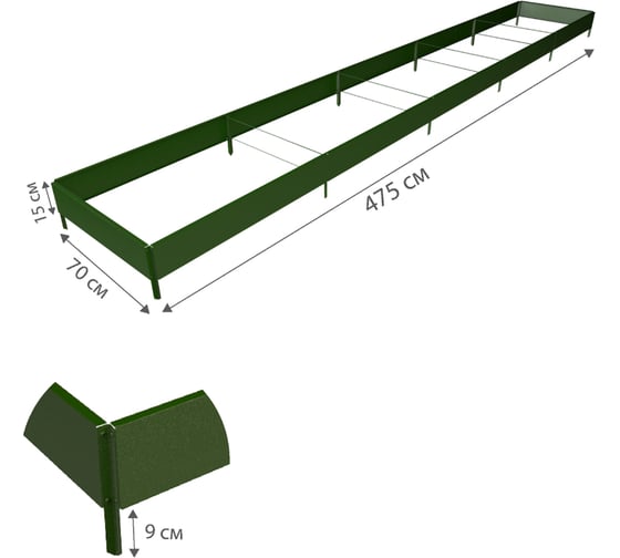 Готовая грядка Delta-Park GX 0.7х4.75 м, зеленая 30020GX_70465Gr