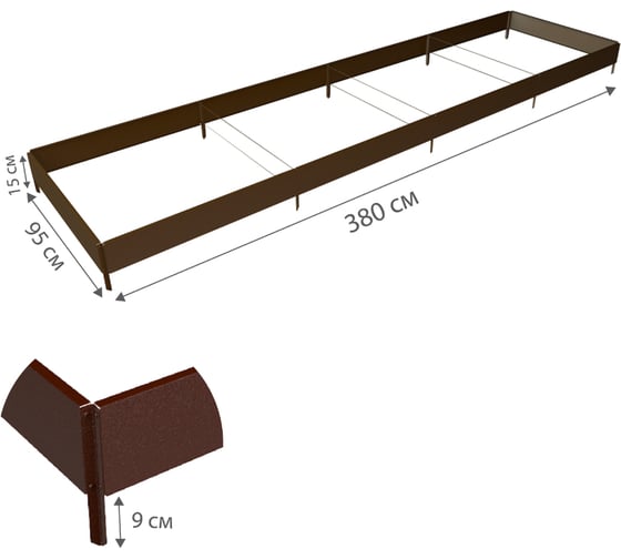 Готовая грядка Delta-Park GX 0.95х3.8 м, коричневая 30020GX_95370Br
