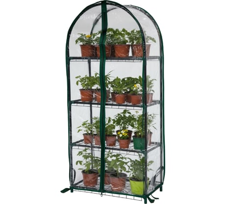 Парник для рассады 100 см, 4 полки, зеленый ГеоПластБорд TM46.24.100.RG