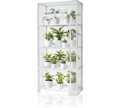 Парник для рассады 100 см, 4 полки, с чехлом, белый ГеоПластБорд TM46.24.100W