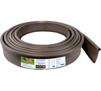 Пластиковый садовый бордюр Анмакс ANMAKS Кантри коричневый, длина 10000 мм, высота 110 мм 82401-К