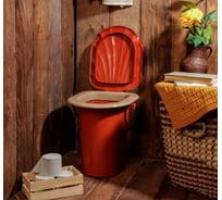 Ведро-туалет СИМАЛЕНД 18 л., съемный стульчак, коричневый 2856284