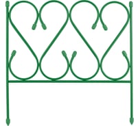 Заборчик волнистый КЭС стальной, 5 секций 450x450 мм, зеленый 20540008