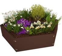 Садовая клумба Благо 0.7 м, шестигранник, коричневая 86520
