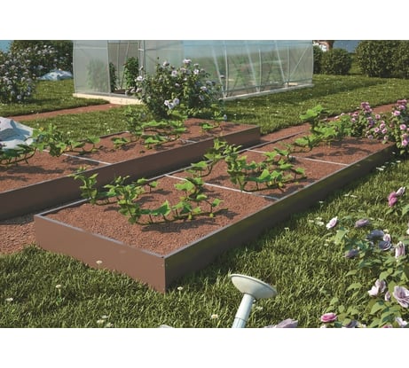 Оцинкованная грядка Благо 1x2 м, коричневая 93868