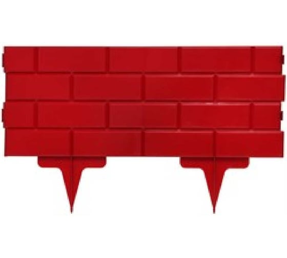 Забор декоративный ЛЕТО Кирпич 5 секций, 19 см х 2,5 м, терракот, полипропилен 25591 1
