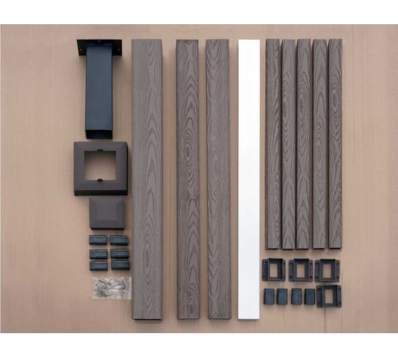 Ограждение из ДПК holzhof woodstyle секция 1000 мм с тиснением 3D WS02