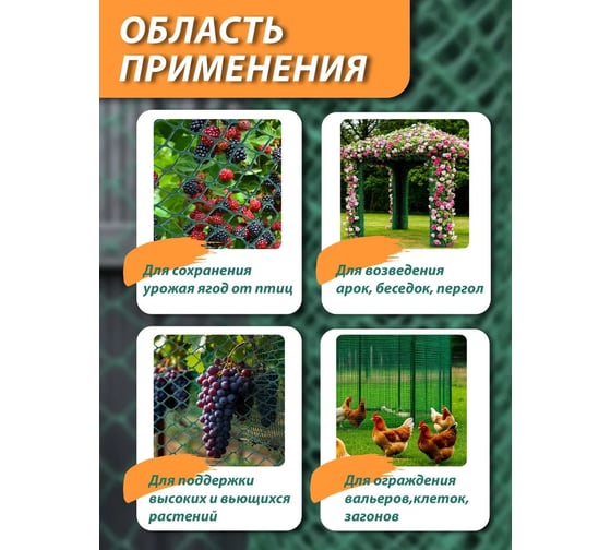 Сетка пластиковая ООО УЛПЗ РОМБ 40х40 зеленый 1.5х10 м 4687206759398