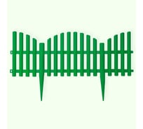 Ограждение садовое ПОЛИМЕРСАД Забор декоративный №9, зеленое, уп. 24 шт, ПС-ЗД9-зел-24