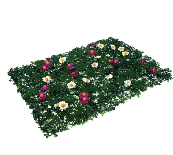 Изгородь искусственная Inbloom Полевые цветы белые/фиолетовые, 60x40 см, PE 419-010 1