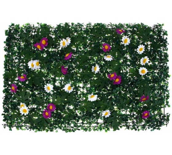 Изгородь искусственная Inbloom Полевые цветы белые/фиолетовые, 60x40 см, PE 419-010