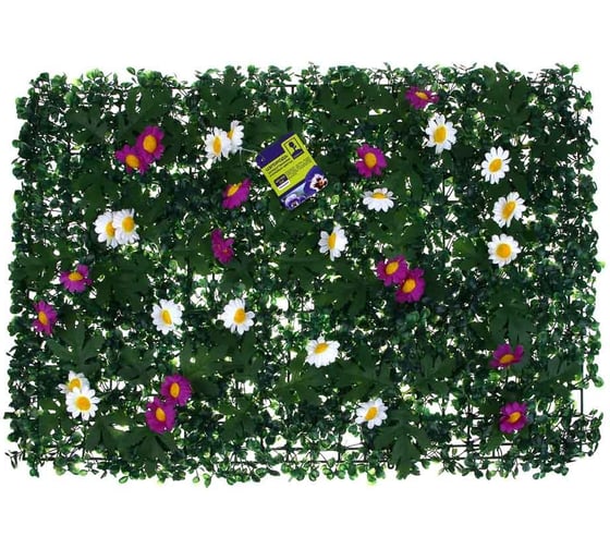 Изгородь искусственная Inbloom Полевые цветы белые/фиолетовые, 60x40 см, PE 419-010