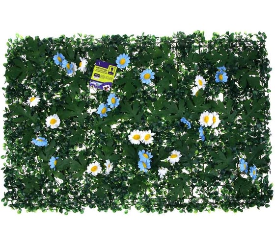 Изгородь искусственная Inbloom Полевые цветы белые/синие, 60x40 см, PE 419-009