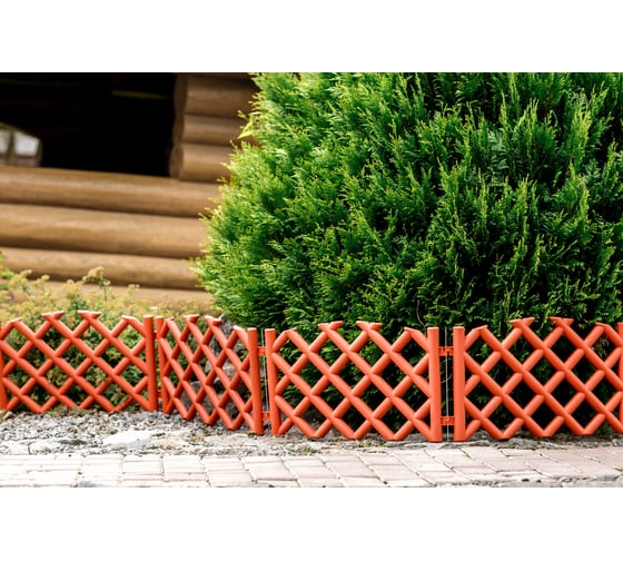 Декоративный забор GARDENPLAST BAROKKO №5 терракотовый, 4 шт., 278х41 см 00054