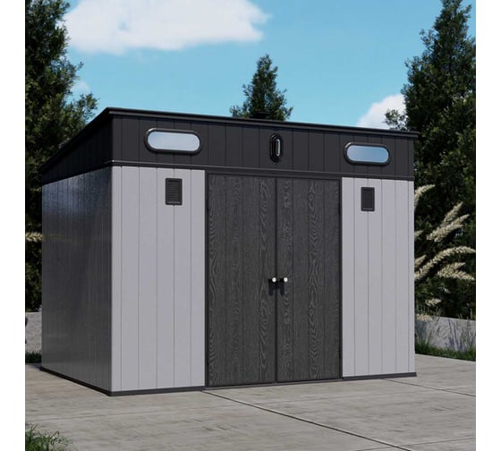 Хозяйственный блок Springhouse Smart Villa Pent 10*7, черный/светло-серый (3 коробки) СпрингХауз 1073