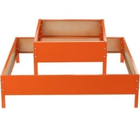 Двухъярусная клумба Greengo Квадро 50x50 см, 100x100 см, 30 см, оранжевая 5498358