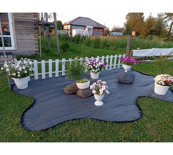 Бордюр садовый пластиковый АНМАКС КРОКУС, черный, длина 1 м, Н55 + 30 якорей 6211 1