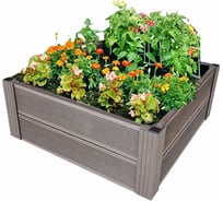Грядка из ДПК УЛИЧНЫЕ ЛЕСТНИЦЫ Патио 2 Квадрат 29x100x100 см GRD-KVT-2-1010