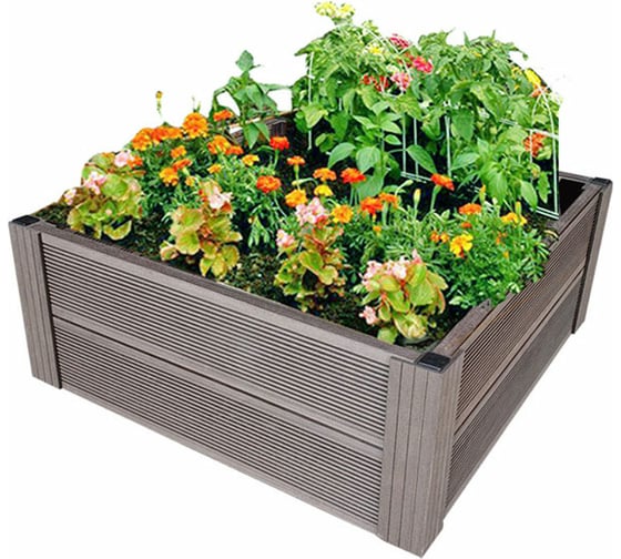 Грядка из ДПК УЛИЧНЫЕ ЛЕСТНИЦЫ Патио 2 Квадрат 29x100x100 см GRD-KVT-2-1010 1