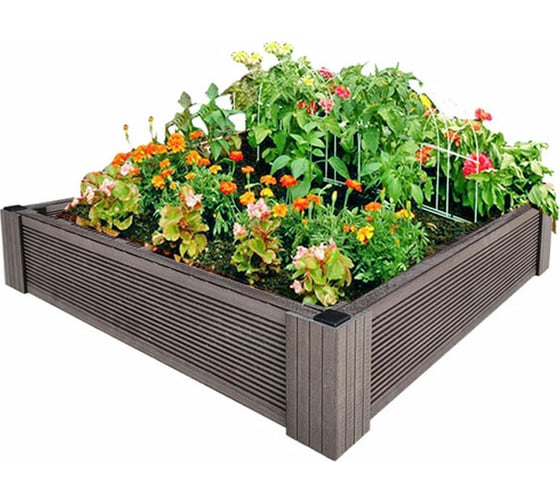 Грядка из ДПК УЛИЧНЫЕ ЛЕСТНИЦЫ Патио 1 Квадрат 14x100x100 см GRD-KVT-1-1010