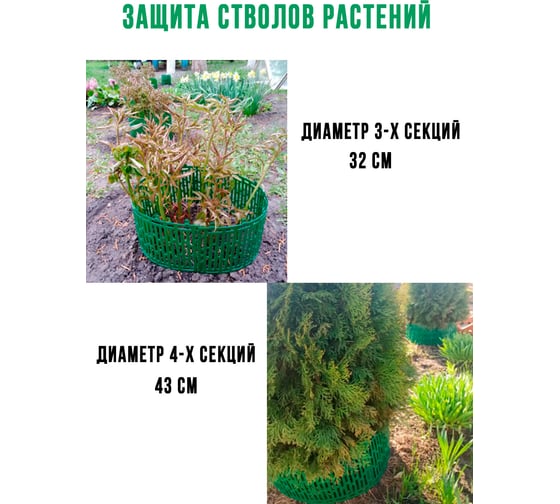 Защита стволов деревьев ГеоПластБорд 34.5x20.5 см, 4 шт, зеленая 96