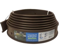 Бордюр садовый пластиковый Gidrolica, Кантри высота 110 мм длина 10 метров коричневый 7302-GS