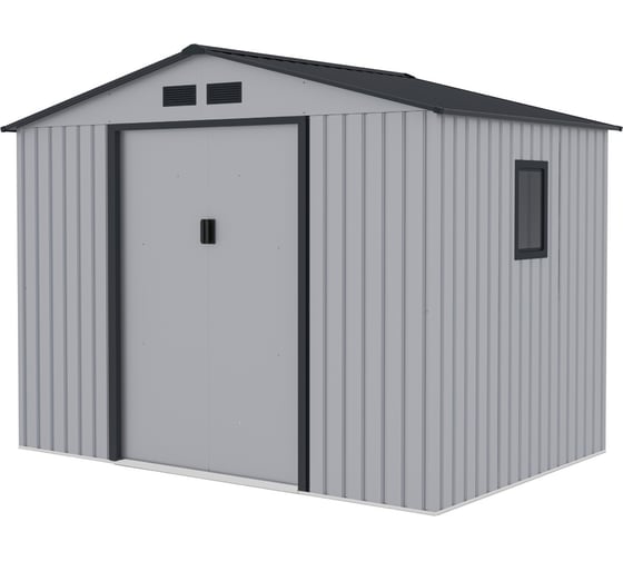 Сарай Storage-06-2 светло-серый с черным 277х195х213 см Wotex 2771962