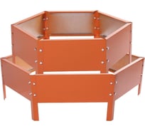 Оцинкованная клумба Greengo 2 яруса, 60-100х30 см, оранжевая 2470645