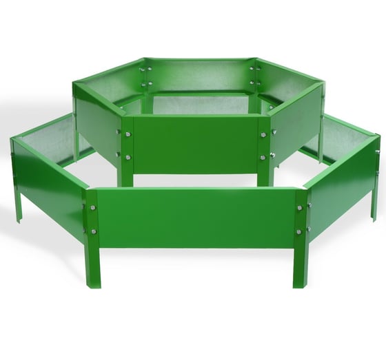Оцинкованная клумба Greengo 2 яруса, 60-100х30 см, ярко-зелёная 2470648