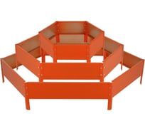 Оцинкованная клумба Greengo 3 яруса, 60-100-140х45 см, оранжевая 2470644