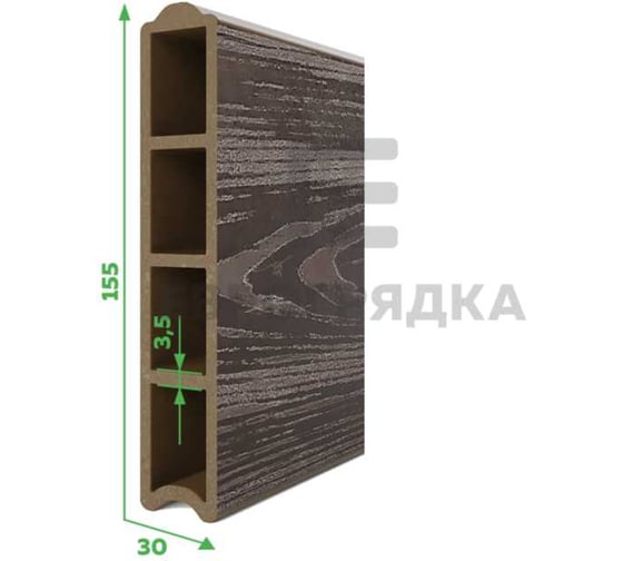 Готовый комплект грядки из ДПК Еврогрядка 1000x1000x155 мм 5251 GEG4-155