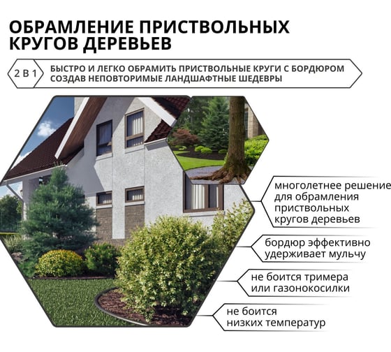 Садовый пластиковый бордюр Gidrolica 10000x20x100 мм, с отверстиями 7303