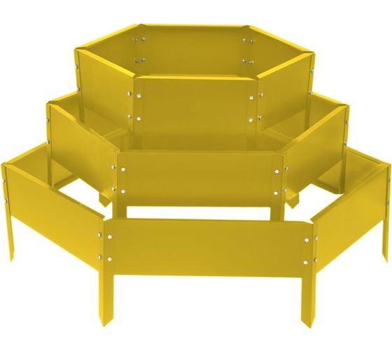 Клумба Greengo 3 яруса, 40/80/120х45 см, жёлтая 1822866 1