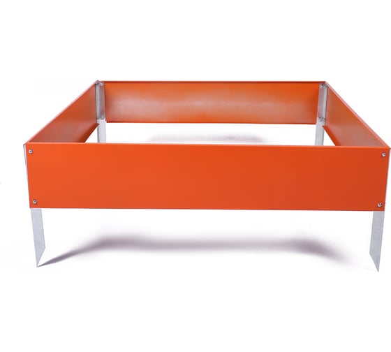 Клумба Greengo Квадро 80x80x15 см, оранжевая, оцинкованная 4210341
