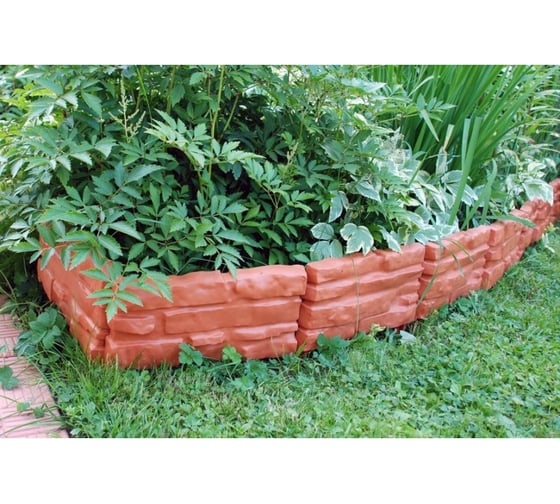 Бордюр Beroma Дикий камень 15x310 см, 10 секций, терракотовый 07710506