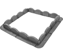 Бордюр ПРОТЭКТ Волна с креплениями, серый БВ-9/2,56 сер