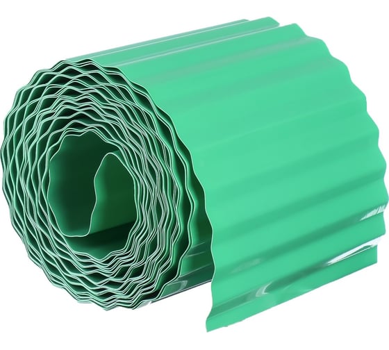 Бордюрная лента Greengo 0.15x9 м, гофра, толщина 0.6 мм, пластиковая, зелёная 150869 1
