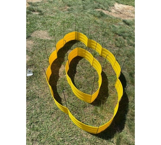 Пластиковая клумба СИМАЛЕНД Конструктор 15x540 см, 18 секций, жёлтая 3304310