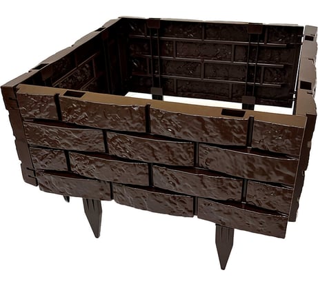 Садовый заборчик декоративный для дачи и сада ГеоПластБорд 180х20 см цвет коричневый 106