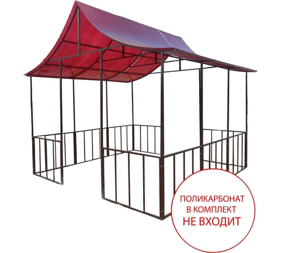 Каркас разборной беседки СИМАЛЕНД Лотос 3x3x2.8 м, шоколад, под СПК 1582549